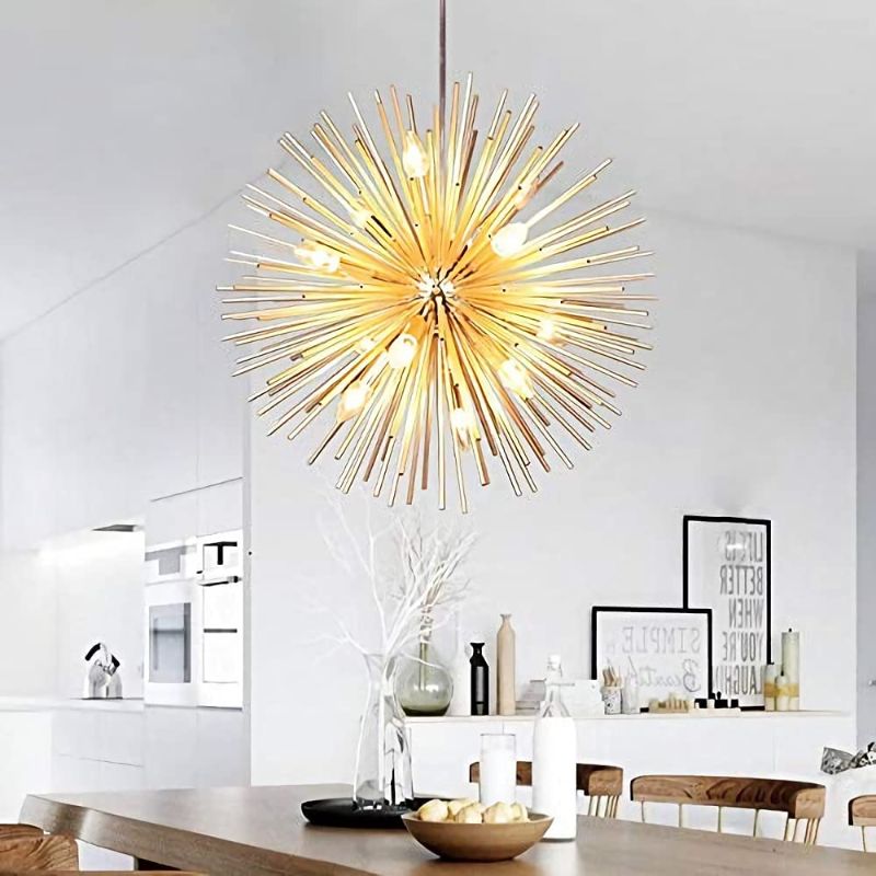 Photo 1 of Golden Sputnik Chandelier Ceiling Light Lamp Pendant Lighting Fixture E14 Light (Dia 22-Inch)
