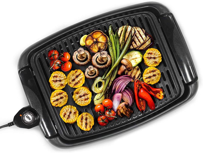 Photo 1 of (CRACKED PLASTIC BASE)
Elite Gourmet EGL-3450 Smokeless Indoor Electric BBQ Grill