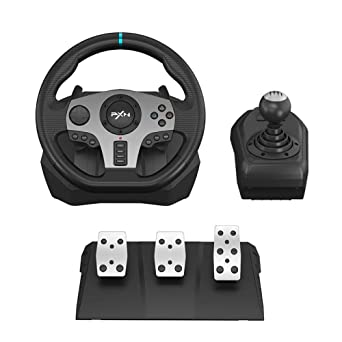 Photo 1 of PC Steering Wheel, PXN V9 Universal Usb Car Sim 270/900 degree Race Steering Wheel with 3-pedal Pedals And Shifter Bundle for Xbox One,Xbox Series X/S,PS3, Nintendo Switch
