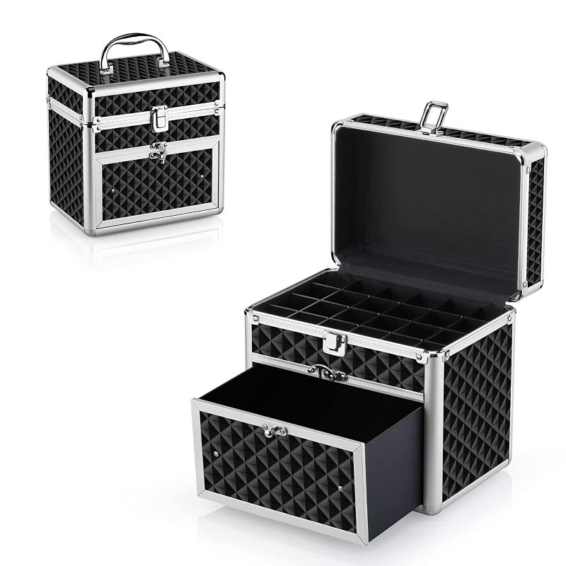 Photo 1 of (cosmetic damages interior shelves)
A&A Nail Polish Organizer Train Case