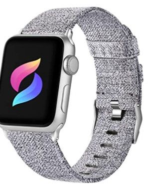 Photo 1 of Haveda Fabric Compatible for Apple Watch series 6 40mm 44mm Series 5 4 band, Soft Woven Canvas Nylon Wristband for Apple Watch SE, Apple Watch 38mm 42mm iwatch Series 3 2/1 Men Kids Small Large
