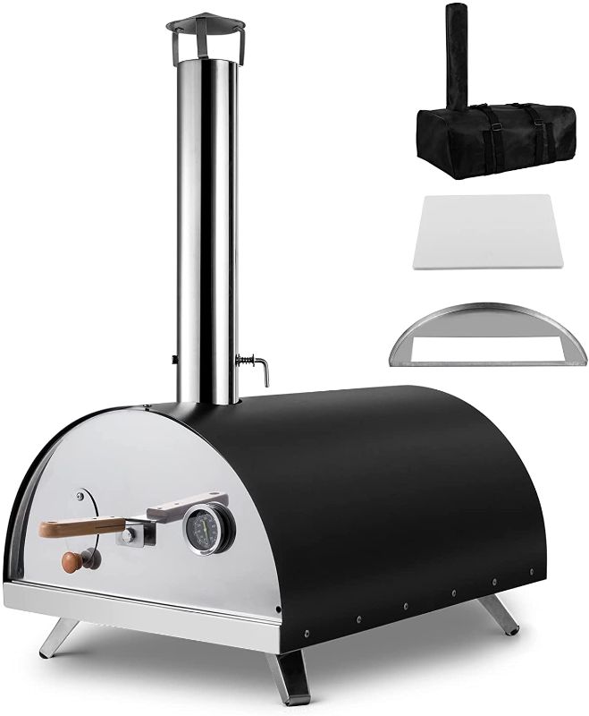 Photo 1 of 12" Outdoor Pizza Oven Wood Fired, with Insulated Lining, Portable Wood Pellet Pizza Oven //with Cover
