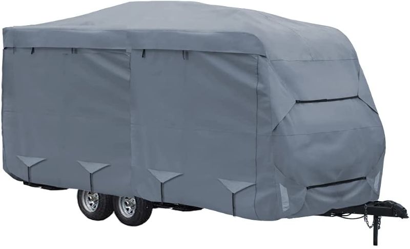 Photo 1 of **SIMILAR TO STOCK PHOTO**
GEARFLAG Travel Trailer Motorhome Cover 4 Layers fits 19' - 21' with Reinforced Windproof Side-Straps Anti-UV Water-Resistance Heavy Duty for RV (Fits 19' - 21')
