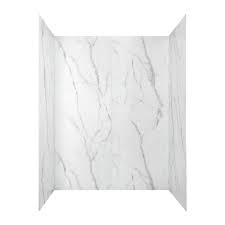 Photo 1 of American Standard Passage 32 in. x 60 in. x 72 in. 4-Piece Glue-Up Alcove Shower Wall in Serene Marble