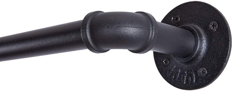Photo 1 of 1 Inch Industrial Curtain Rod, Curtain Rods for Windows 48 to 84, Curtain Rods, Black Curtain Rod, Outdoor Curtain Rod, Rustic Curtain Rod, Room Divider Curtain Rod, 48-86 Inch: Black
