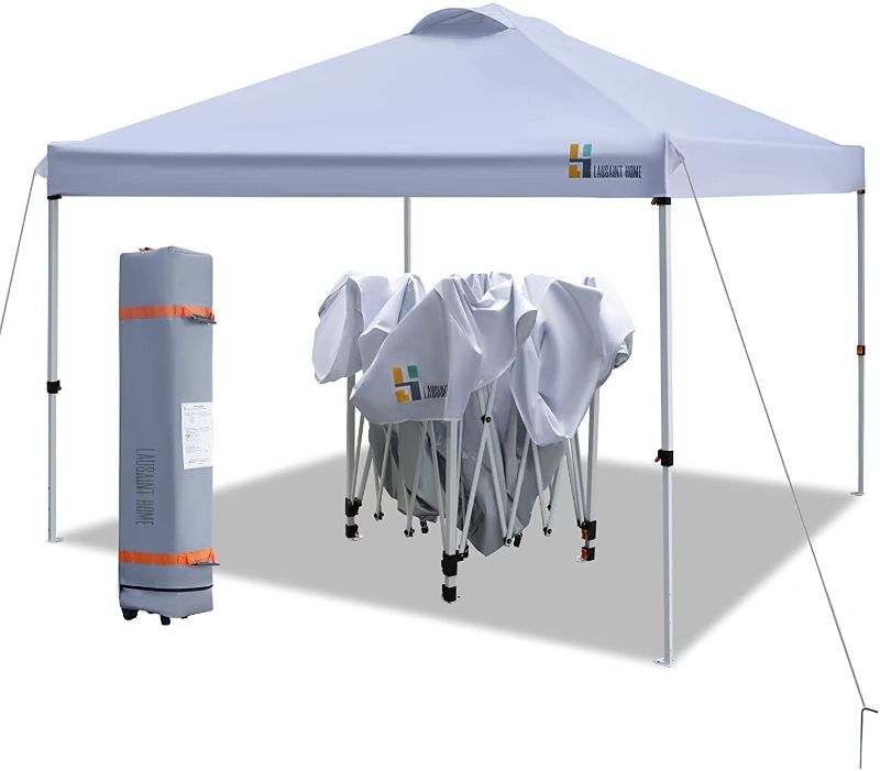 Photo 1 of ***FRAME ONLY*** LAUSAINT HOME 6'6"x6'6" Pop Up Canopy,Portable Folding Instant Canopy Tent with Roller Bag,4 Sand Bags,Ez Up Outdoor Canopies, Quick Easy Setup Canopy, White
