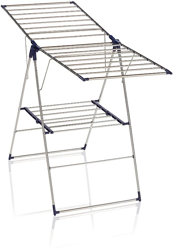 Photo 1 of Leifheit Roma 150 Tripod Clothes Drying Rack, Silver/Blue
AS IS USED