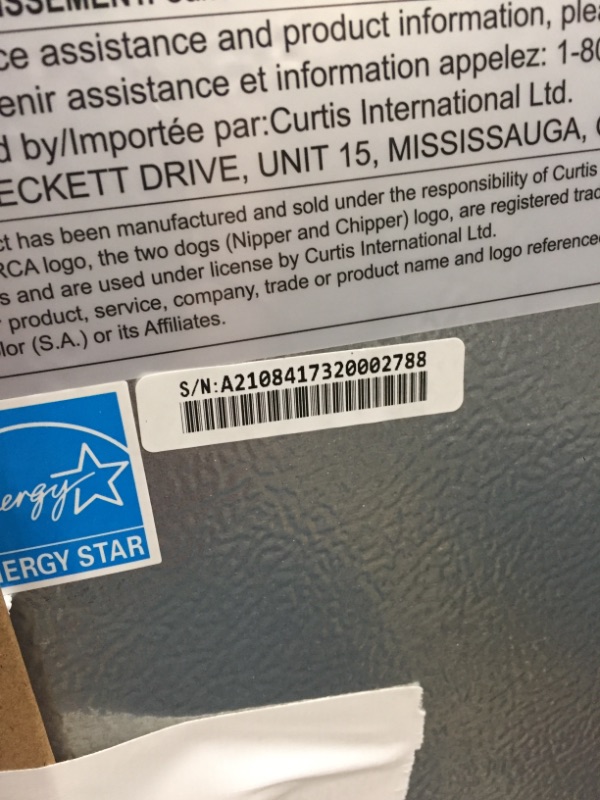 Photo 1 of RCA RFR322-B RFR322 3.2 Cu Ft Single Door Mini Fridge with Freezer, Platinum, Stainless
DAMAGED FROM SHIPPING, PLEASE SEE PHOTOS 