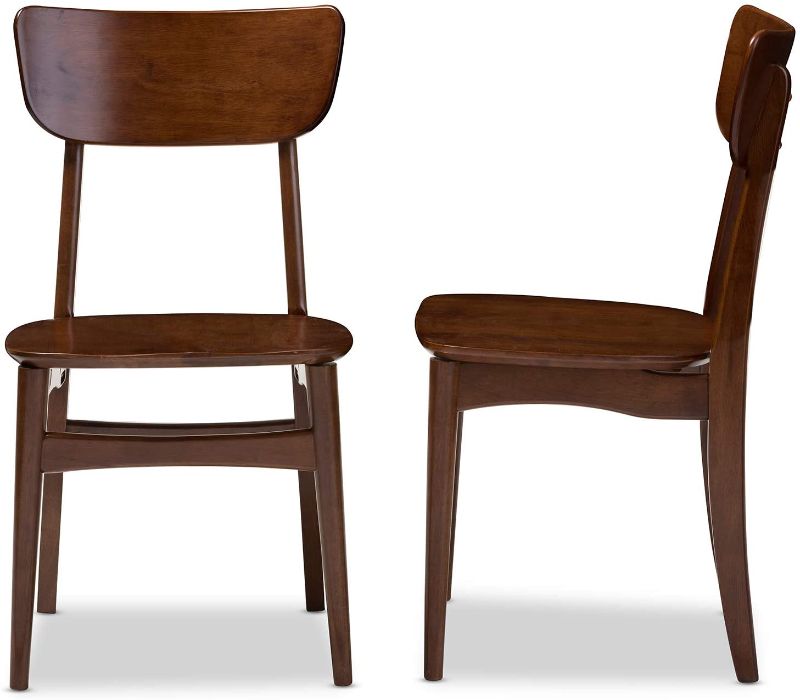 Photo 1 of Baxton Studio Set of 2 Netherlands Mid-Century Modern Scandinavian Style Dark Walnut Bentwood Dining Side Chairs
