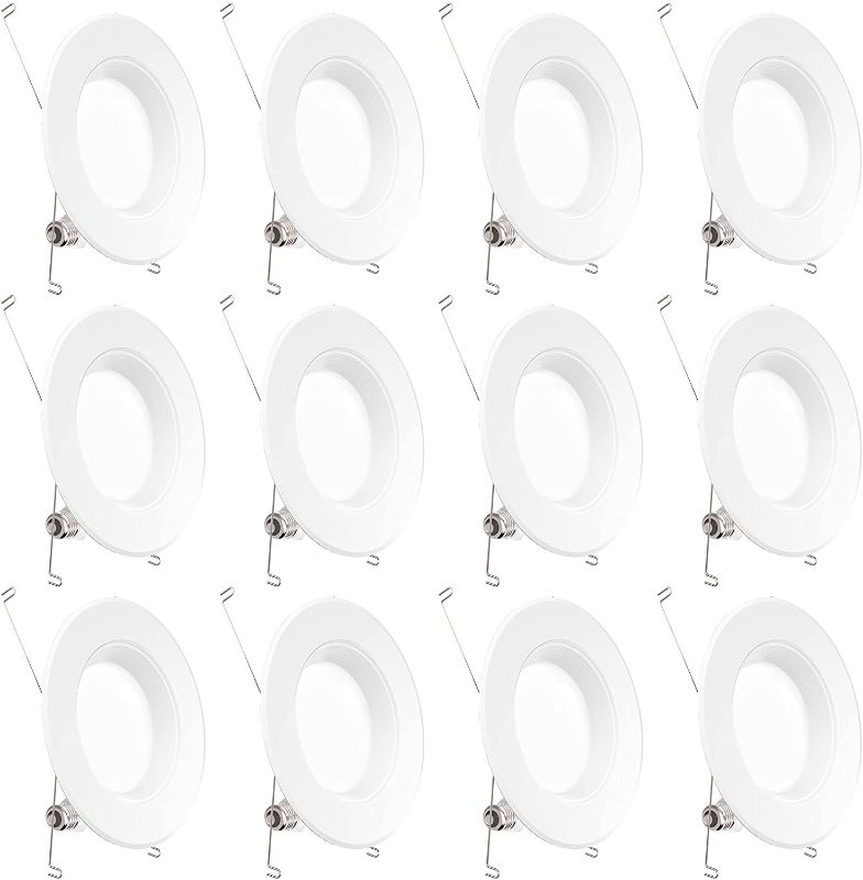 Photo 1 of Sunco Lighting 12 Pack 5/6 Inch LED Can Lights Recessed Lighting Retrofit, Baffle Trim, Dimmable, 2700K Soft White, 13W=75W, 965 LM, Damp Rated, Replacement Conversion Kit, UL & Energy Star Listed
