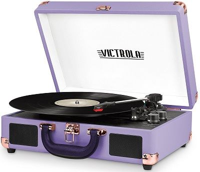 Photo 1 of Victrola Vintage 3-Speed Bluetooth Suitcase Turntable with Speakers, Lavender
AS IS USED