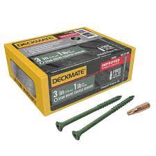 Photo 1 of 3 in. Green Exterior Self-Starting Star Flat-Head Wood Deck Screws 1LB 
AS IS 2PKS 