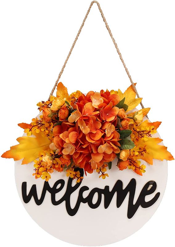 Photo 1 of Artificial Fall Wreaths for Front Door Outside Hello Sign Autumn Wreath for Festival Celebration Front Door Outside Home Wall Window Decoration, Party Décor(12inch)
WHITE 