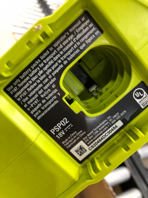 Photo 1 of RYOBI ONE+ 18V Cordless Handheld Electrostatic Sprayer Kit with (1) 2.0 Ah Battery and Charger