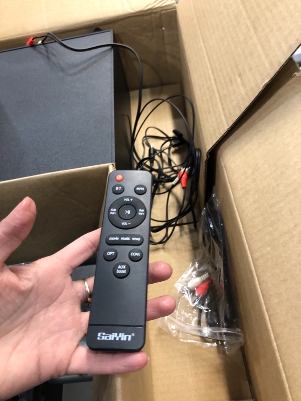 Photo 1 of Saiyin Soundbar, Sound Bars for TV with Subwoofer, Ultra Slim 24 Inch Bluetooth, 2.1 Channel TV Speakers Surround Sound System Opt/AUX Connectivity.
