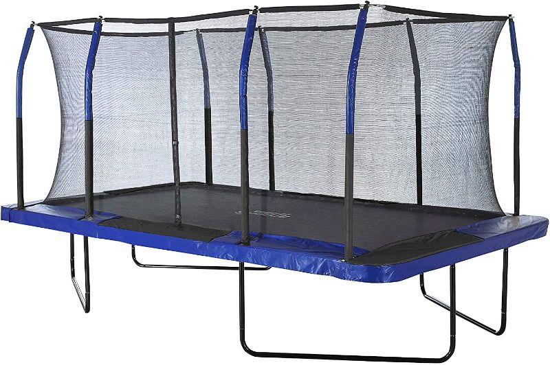 Photo 1 of BOX 3 of 3 NOT COMPLET E
Upper Bounce 8' X 14' Gymnastics Style, Rectangular Trampoline Set with Premium Top-Ring Enclosure System - Blue/Black
