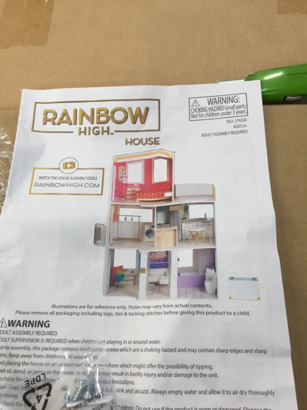 Photo 2 of Rainbow High House – 3-Story Wood Doll House (4-Ft Tall & 3-Ft Wide) NO DOLLS 