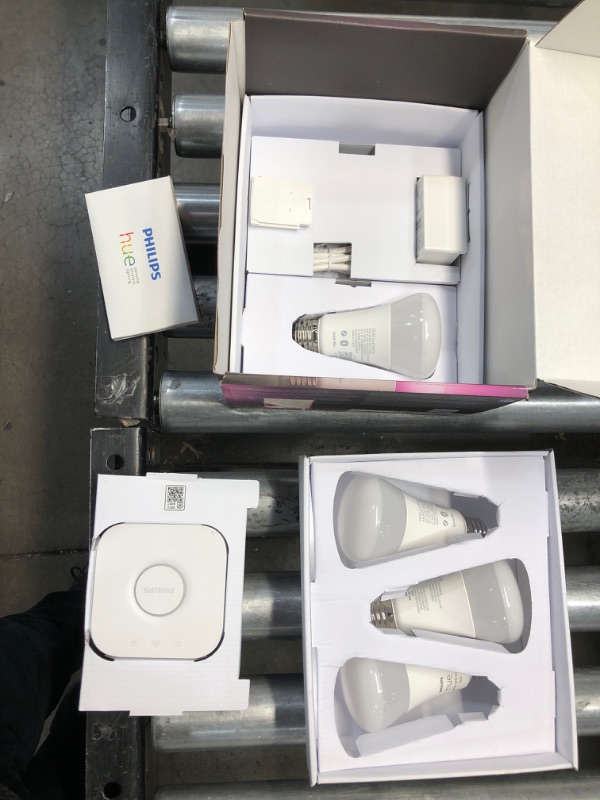 Photo 2 of Philips Hue A19 RGB 4-Pack Bulb Starter Kit with Hub
