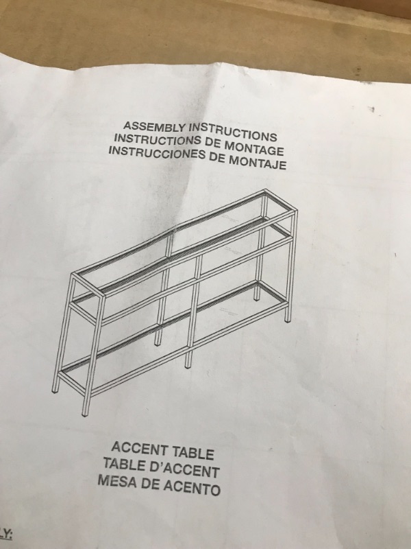 Photo 2 of 3 shelf accent table in satin nickel finish