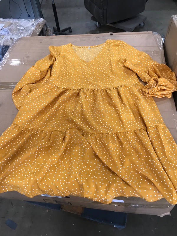 Photo 1 of Small long sleeve yellow dot dress