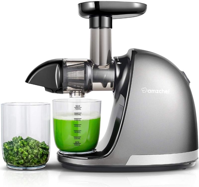 Photo 2 of **SIMILAR TO STOCK PHOTO** SLOW MASTICATING JUICER, AMZCHEF SLOW JUICER EXTRACTOR PROFESSIONAL MACHINE, COLD PRESS JUICER WITH QUIET MOTOR/REVERSE FUNCTION, JUICER MACHINES WITH BRUSH, FOR HIGH NUTRIENT FRUIT & VEGETABLE JUICE
