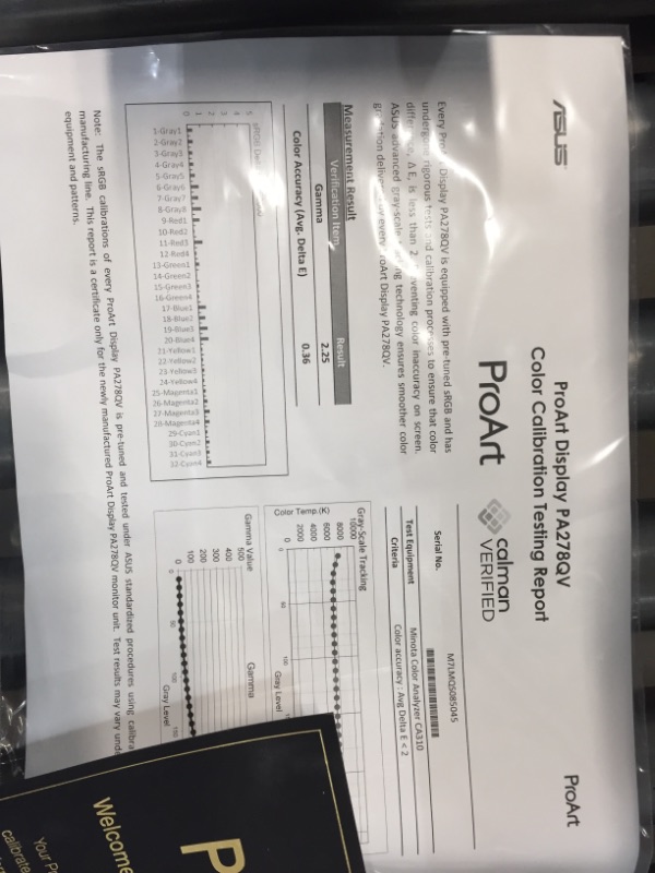 Photo 5 of ASUS ProArt Display PA278QV 27” WQHD (2560 x 1440) Monitor, 100% sRGB/Rec. 709 ?E < 2, IPS, DisplayPort HDMI DVI-D Mini DP, Calman Verified,...
NON-FUNTIONAL*SEELING AS PARTS ONLY*