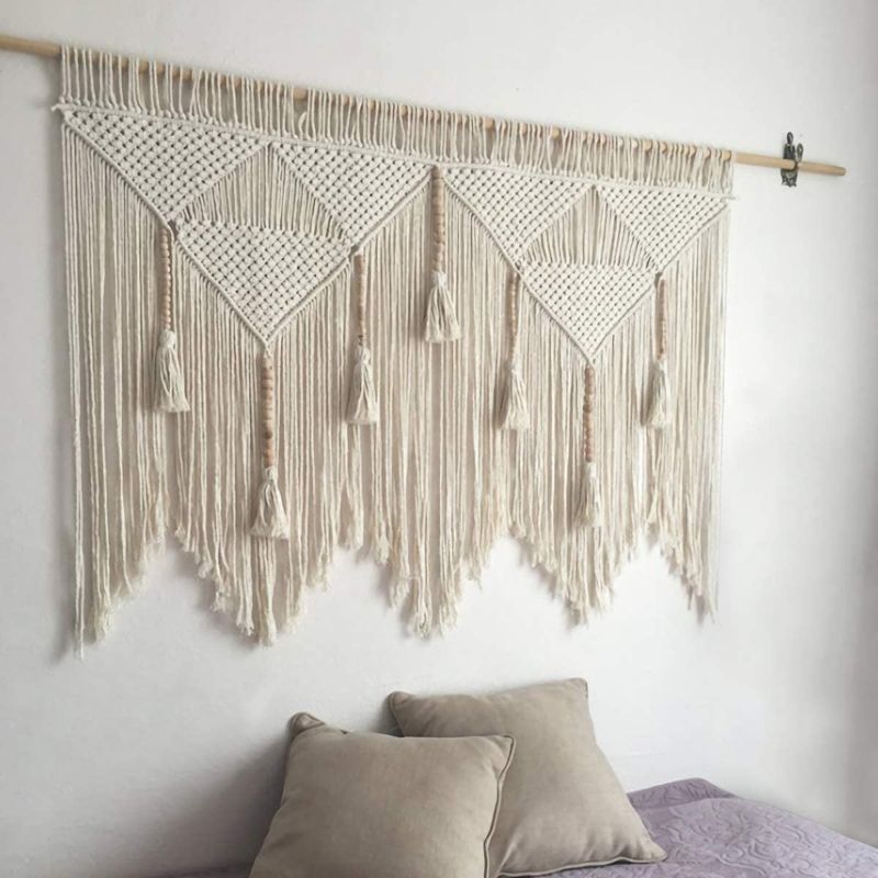 Photo 1 of 44"W × 47.2"L Macrame Wall Hanging Boho Chic Woven Tapestry-Cream Beige Bohemian Tassel Art Cotton Rope Woven Large Wall Decor Curtain for...
PARTS ONLY
SIMILAR TO PHOTO: FIBER - MACRAME WALL HANG, 52" X 47"