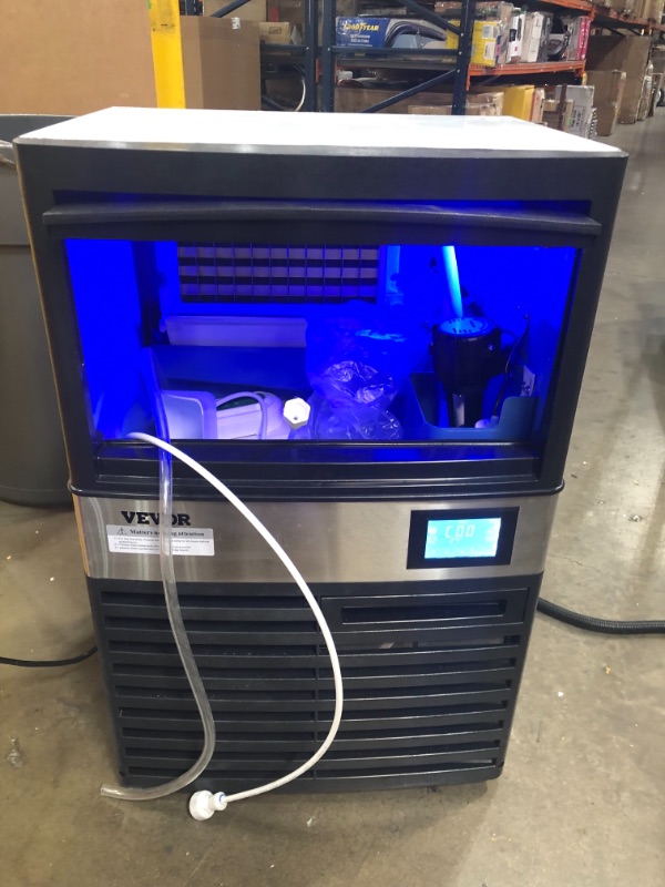 Photo 5 of **PARTS ONLY AND DISPLAY BROKEN***VEVOR 110V Commercial ice Maker 155LBS/24H with 39LBS Bin and Electric Water Drain Pump, Clear Cube, Stainless Steel Construction, Auto Operation, Include Water Filter 2 Scoops and Connection Hose

