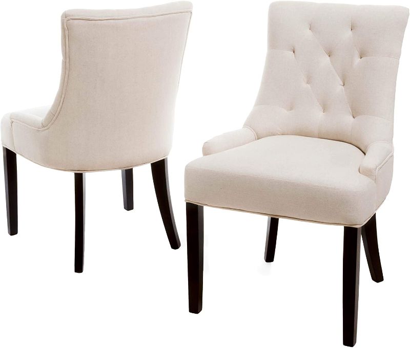 Photo 1 of Christopher Knight Home Hayden Tufted Fabric Dining / Accent Chairs, 2-Pcs Set, Beige

