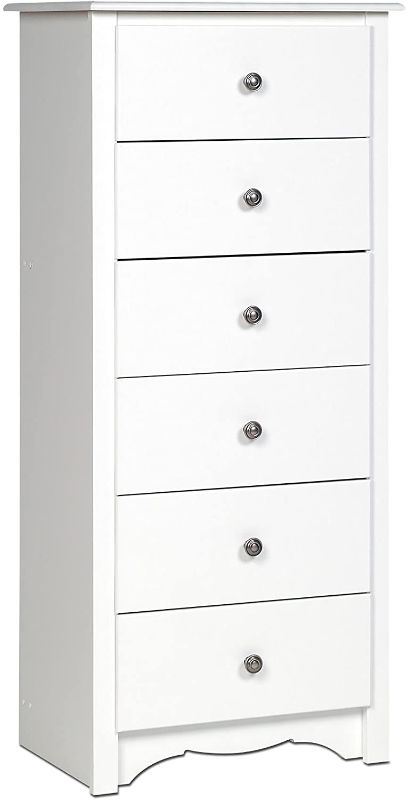 Photo 1 of PREPAC White Monterey Tall 6 Drawer Chest
Vertical Dresser White - Prepac