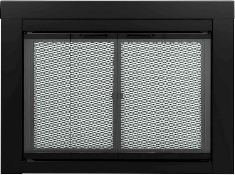 Photo 1 of Pleasant Hearth AT-1002 Ascot Fireplace Glass Door, Black, Large
