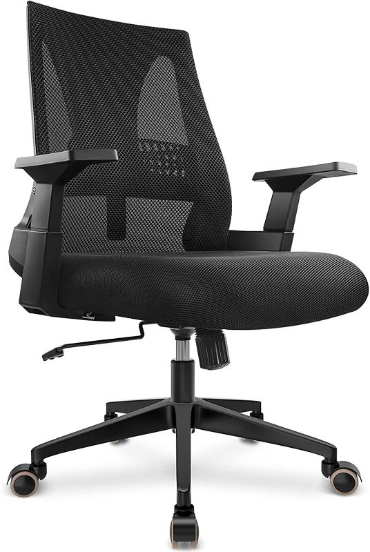 Photo 1 of DAVEJONES Office Desk Chair Mid Back - Lumbar Support Ergonomic Office Chair, Swivel Chair with Large Seat for Heavy Adults Comfortable
PARTS ONLY