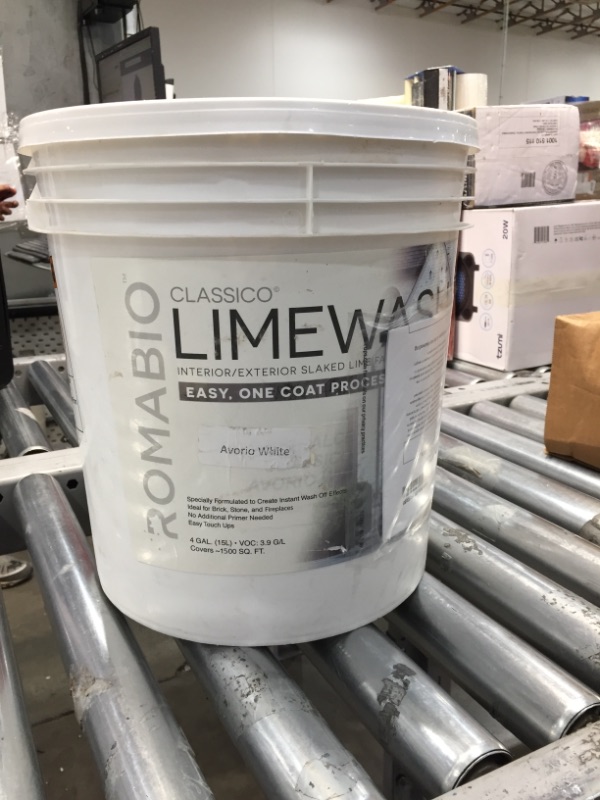 Photo 1 of 4 Gal. Avorio White Limewash Interior/Exterior Paint