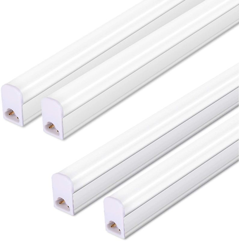 Photo 1 of (Pack of 4) LED T5 Integrated Single Fixture, 3FT, 15W, 6000K, 1500lm, Linkable Utility Shop Lights, LED Ceiling & Under Cabinet Light, T5 Fluorescent Tube Light Fixture Replacement