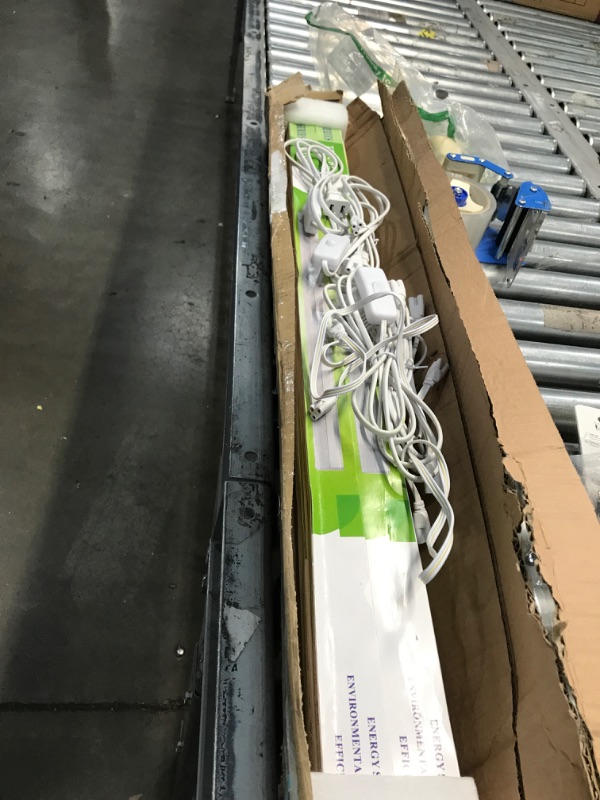 Photo 2 of (Pack of 4) LED T5 Integrated Single Fixture, 3FT, 15W, 6000K, 1500lm, Linkable Utility Shop Lights, LED Ceiling & Under Cabinet Light, T5 Fluorescent Tube Light Fixture Replacement