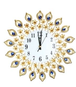 Photo 1 of **Stock Photo Used As Reference**
Large 3D Wall Clock Watch Peacock Diamonds Home Living room Bedroom Decorative Clock European Style Creative Gift