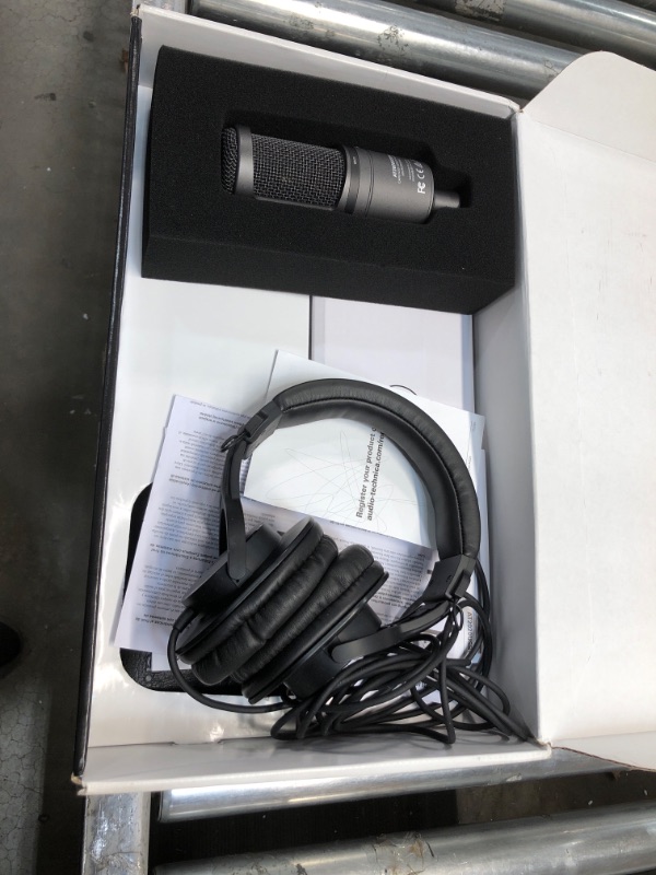 Photo 2 of ***PARTS ONLY*** Audio-Technica AT2020USB+PK Vocal Microphone Pack for Streaming/Podcasting, Includes USB Mic w/Built-In Headphone Jack & Volume Control, Boom Arm, & Headphones
