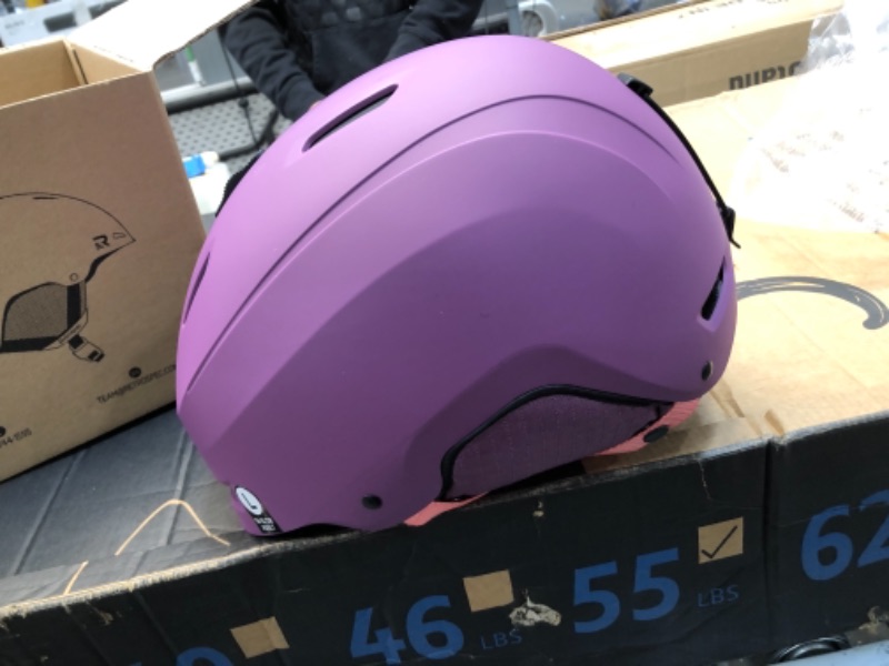 Photo 2 of Retrospec Zephyr Ski & Snowboard Helmet for Adults - Adjustable with 9 Vents - Impact Resistant ABS Shell & EPS Foam - Matte Plum, Large 59-62cm
