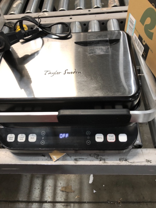 Photo 2 of 10 in 1 Panini Press Sandwich Maker, Taylor Swoden 1600W Electric Indoor Grill with Non-Stick Double Sided Plates, LED Touch Screen, Independent Temperature Control, Opens 180 Degrees, Stainless Steel
