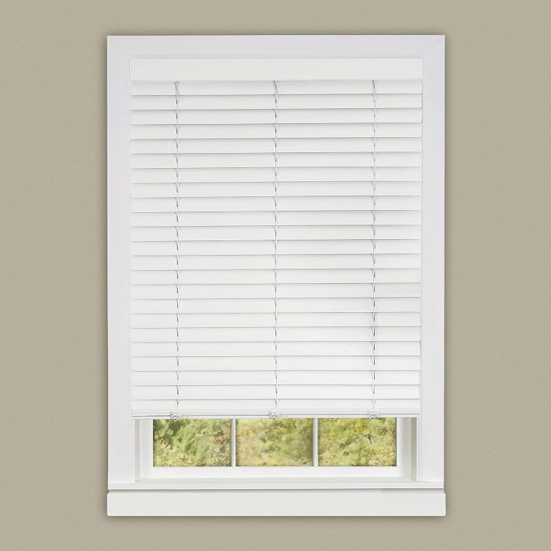 Photo 1 of 25" X 45"- Achim GII Morningstar Indoor Cordless White Vinyl Light Filtering Window Mini Blind