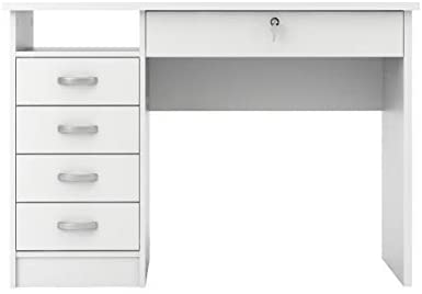 Photo 1 of 19.09" x 43.03" x 29.76"- Tvilum Walden Desk with 5 Drawers, White
