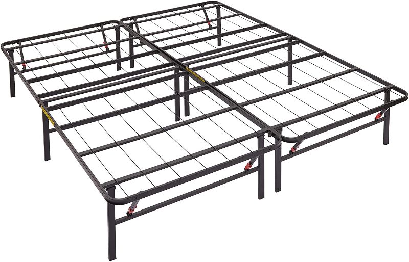 Photo 1 of 14" Amazon Basics Foldable Metal Platform Bed Frame, BLACK, QUEEN