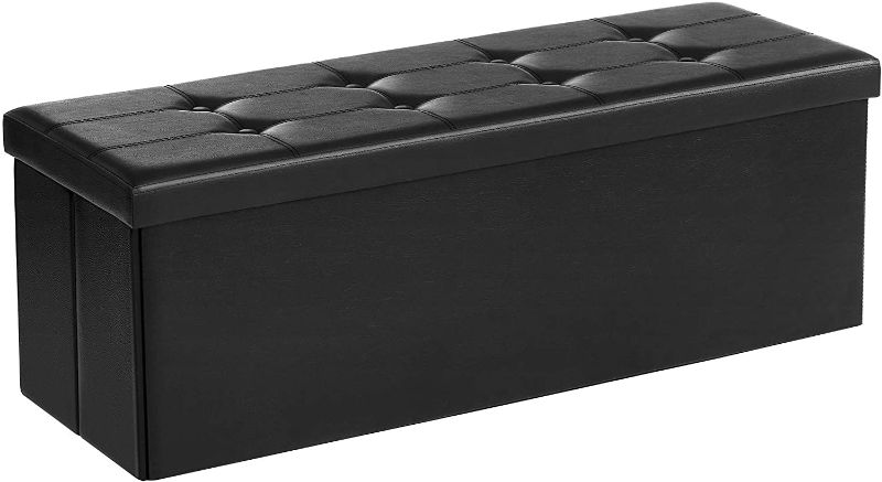 Photo 1 of 43" Folding Ottoman Bench, BLACK