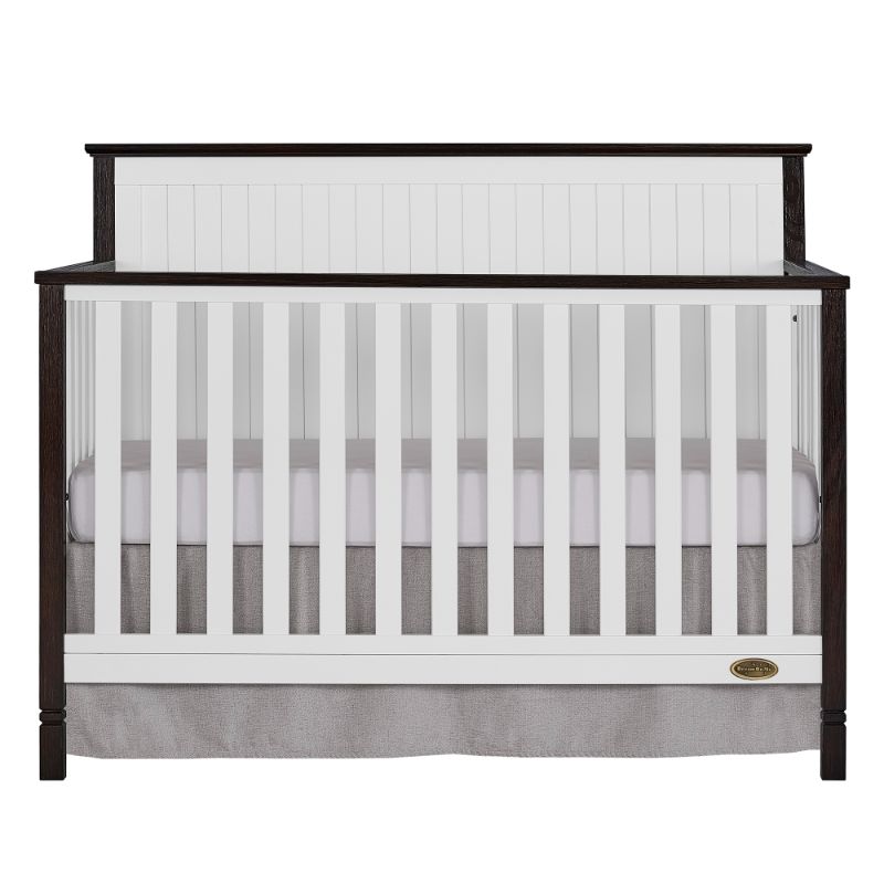 Photo 1 of Dream on Me Alexa II 5 in 1 Convertible Crib in White and Dark Brown
