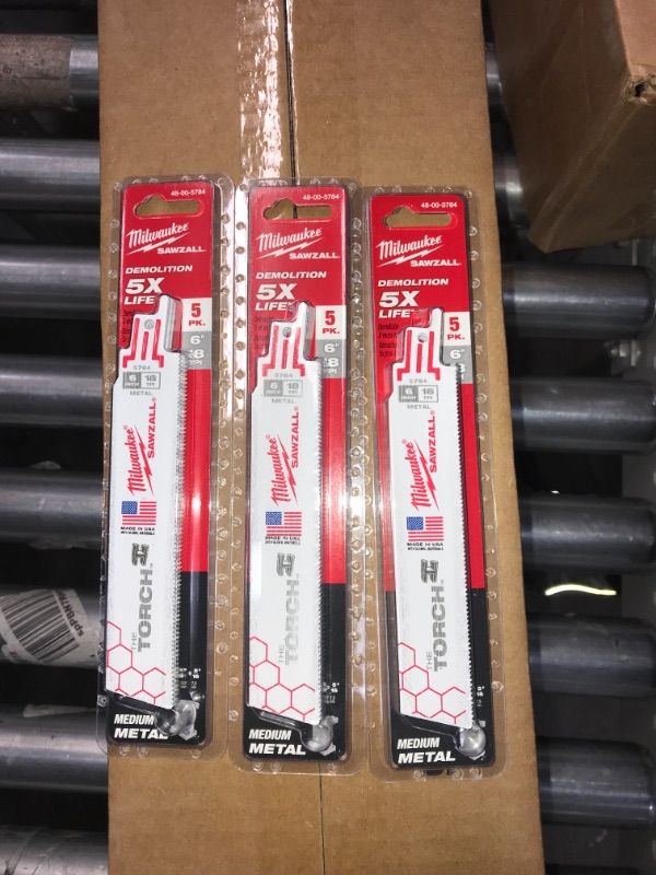 Photo 1 of *3 packs*
Milwaukee Tool 6" 14 TPI The Torch Sawzall 5 pack of Blades.