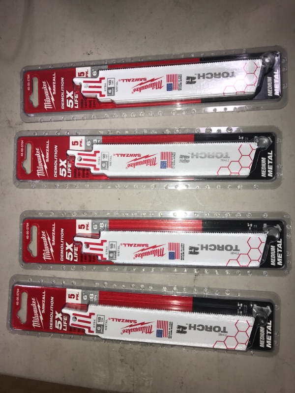 Photo 2 of *4 packs*
Milwaukee Tool 6" 14 TPI The Torch Sawzall 5 pack of Blades.