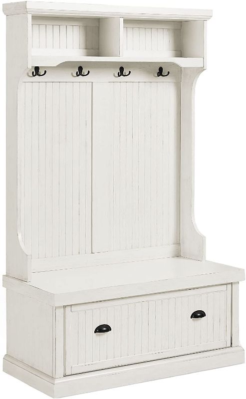 Photo 1 of *Loose hardware, may be incomplete*
Crosley Furniture Seaside Hall Tree - Distressed White