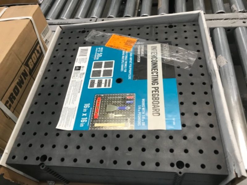 Photo 3 of 16 in. x 16 in. Interconnecting Plastic Pegboard in Black 50 lbs (Case of 14)
