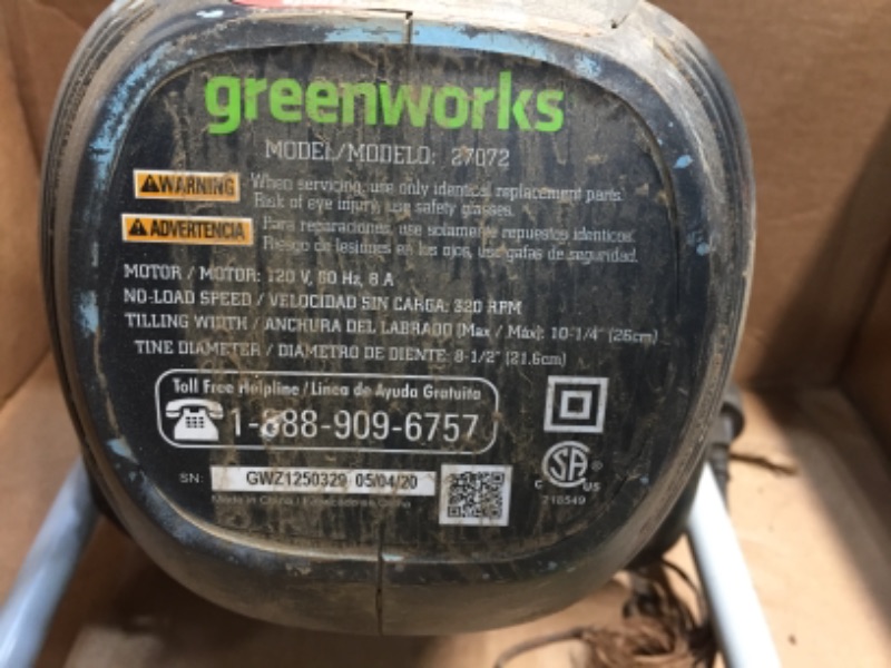 Photo 5 of *Previously Used*
*Greenworks 27072 8-amp Corded Tiller, 10-inch