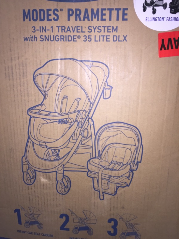 Photo 8 of Graco Modes Pramette Travel System with SnugRide Infant Car Seat - Ellington